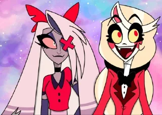 👩‍❤️‍💋‍👩 emoji Hazbin Hotel Telegram sticker 20 of 120