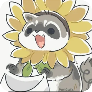 🌻 emoji Mapache 🦝❤️ Nael Telegram sticker 13 of 49