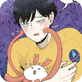 😥 emoji Gabin ❤️‍🩹 (Mapache 🦝) Telegram sticker 11 of 47