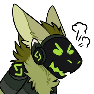 💨 emoji Viridian Protogen Telegram sticker 23 of 27