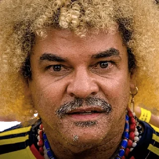 😟 emoji Carlos Valderrama Telegram sticker 16 of 26