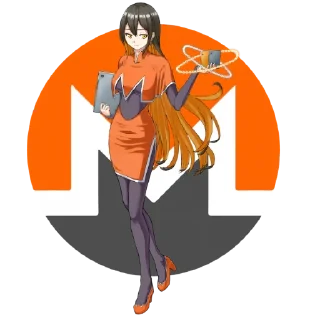 ⚛ emoji MoneroChan🧡🖤 Telegram sticker 20 of 25