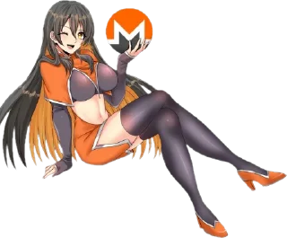 🧡 emoji MoneroChan🧡🖤 Telegram sticker 15 of 25