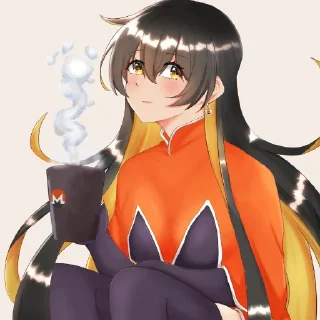 ☕️ emoji MoneroChan🧡🖤 Telegram sticker 18 of 25