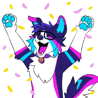 🥳 emoji Indigo (@DexoPaw) Telegram sticker 10 of 78
