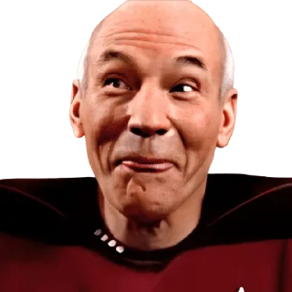 🤭 emoji Patrick Stewart Telegram sticker 9 of 19