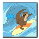🏄 emoji Otter! Telegram sticker 18 of 118