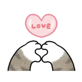 😊 emoji 貓咪的胖手手動起來 (虎斑) Telegram sticker 19 of 24
