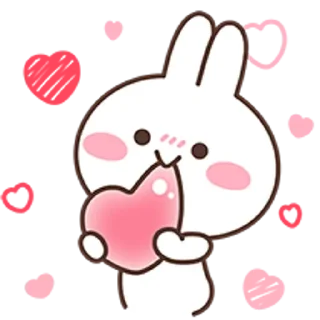 💖 emoji .i love bunny‹𝟹 @stickersdaManu🐇 ִֶָ Telegram sticker 23 of 76