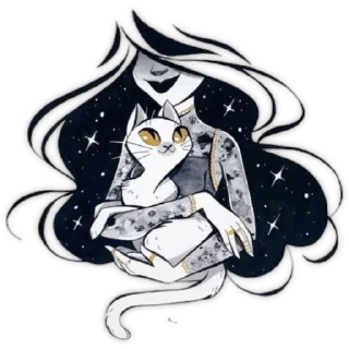 🐈 emoji ༺᭄⃨ꕥANJO NEGRO♡‌𖣔❥̤͚̥֟ Telegram sticker 11 of 32