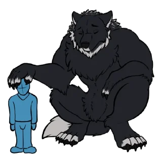 🥺 emoji BuffWolf The Emotional Support Werewolf Telegram sticker 10 of 13