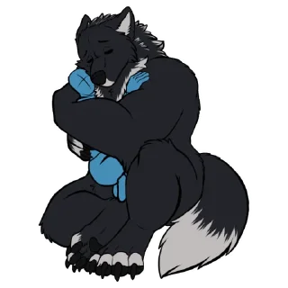 🤗 emoji BuffWolf The Emotional Support Werewolf Telegram sticker 6 of 13
