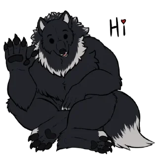 🤚 emoji BuffWolf The Emotional Support Werewolf Telegram sticker 1 of 13