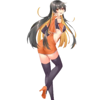 👇 emoji MoneroChan🧡🖤 Telegram sticker 16 of 25