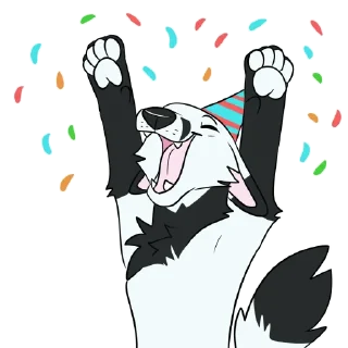 🥳 emoji Riley Marbled Fox Telegram sticker 13 of 38