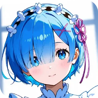 👄 emoji Re:Zero Rem Telegram sticker 5 of 17