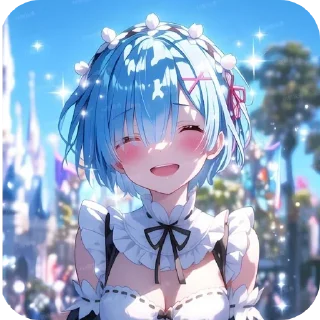 👄 emoji Re:Zero Rem Telegram sticker 9 of 17