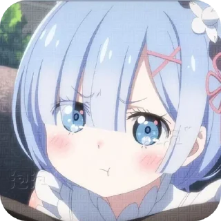 👄 emoji Re:Zero Rem Telegram sticker 7 of 17