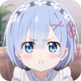 👄 emoji Re:Zero Rem Telegram sticker 12 of 17