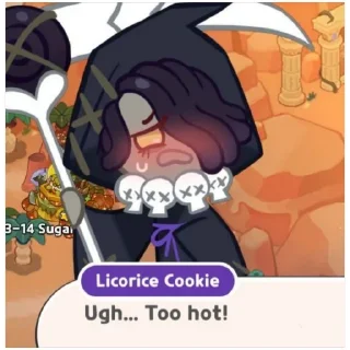 😒 emoji Licorice cookie {cookie run} (@emopix) Telegram sticker 8 of 20
