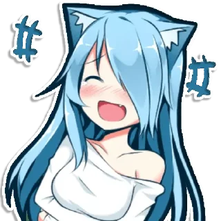 😂 emoji Cat girl Telegram sticker 14 of 45