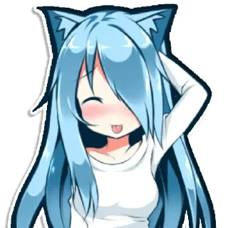 😉 emoji Cat girl Telegram sticker 24 of 45