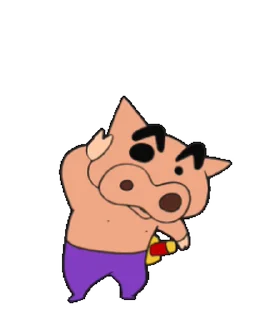 😊 emoji 不理不理左衛門動態貼圖 (Crayon Shin-chan 蠟筆小新) @kal_pc Telegram sticker 6 of 24