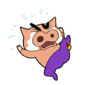 😊 emoji 不理不理左衛門動態貼圖 (Crayon Shin-chan 蠟筆小新) @kal_pc Telegram sticker 8 of 24