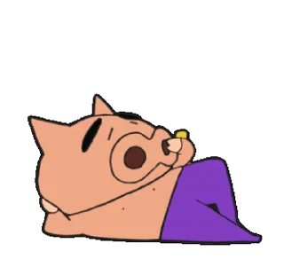 😊 emoji 不理不理左衛門動態貼圖 (Crayon Shin-chan 蠟筆小新) @kal_pc Telegram sticker 4 of 24