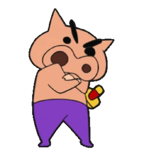 😊 emoji 不理不理左衛門動態貼圖 (Crayon Shin-chan 蠟筆小新) @kal_pc Telegram sticker 2 of 24