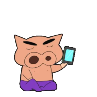 😊 emoji 不理不理左衛門動態貼圖 (Crayon Shin-chan 蠟筆小新) @kal_pc Telegram sticker 11 of 24