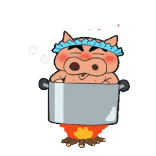 😊 emoji 不理不理左衛門動態貼圖 (Crayon Shin-chan 蠟筆小新) @kal_pc Telegram sticker 16 of 24