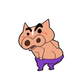 😊 emoji 不理不理左衛門動態貼圖 (Crayon Shin-chan 蠟筆小新) @kal_pc Telegram sticker 20 of 24