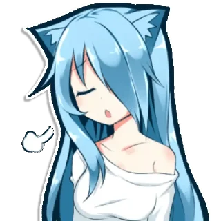 😞 emoji Cat girl Telegram sticker 6 of 45