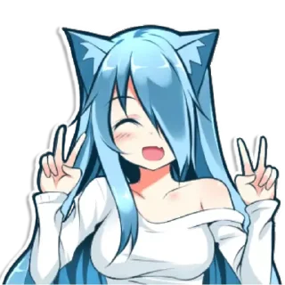 😝 emoji Cat girl Telegram sticker 11 of 45