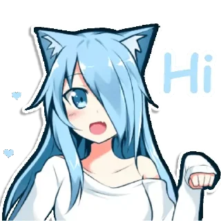 😁 emoji Cat girl Telegram sticker 12 of 45