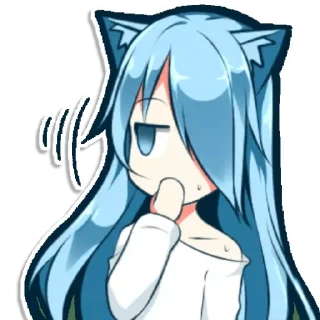 😒 emoji Cat girl Telegram sticker 10 of 45