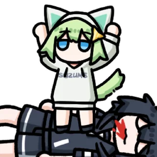 🦵 emoji 会动的绿猫 @SuzumeOfficial Telegram sticker 7 of 45