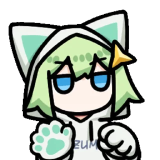 🤚 emoji 会动的绿猫 @SuzumeOfficial Telegram sticker 15 of 45