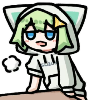 🥰 emoji 会动的绿猫 @SuzumeOfficial Telegram sticker 23 of 45