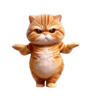 😊 emoji 動感舞星 - 強迫營業 (橘貓) @kal_pc Telegram sticker 11 of 24