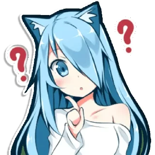 😐 emoji Cat girl Telegram sticker 15 of 45