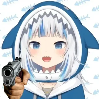 😊 emoji Gawr Gura Telegram sticker 6 of 50