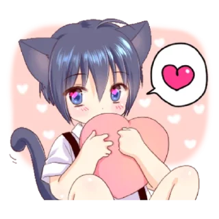 🥰 emoji Boy of a black cat Telegram sticker 15 of 39