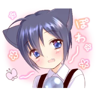 😌 emoji Boy of a black cat Telegram sticker 17 of 39