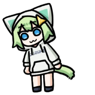 🤙 emoji 会动的绿猫 @SuzumeOfficial Telegram sticker 6 of 45
