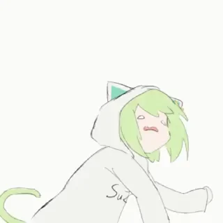 🤪 emoji 会动的绿猫 @SuzumeOfficial Telegram sticker 10 of 45