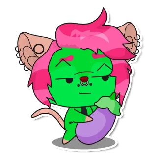 🍆 emoji Lovely Virus Telegram sticker 17 of 61