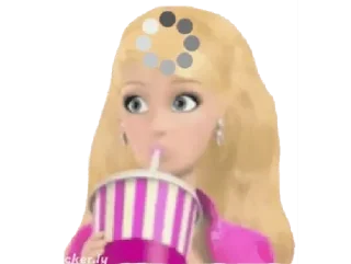 🤔 emoji BARBIE - [Instagram: @WiStickers] Telegram sticker 24 of 27