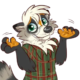 🤷‍♂️ emoji Jac the Raccoon Telegram sticker 10 of 86